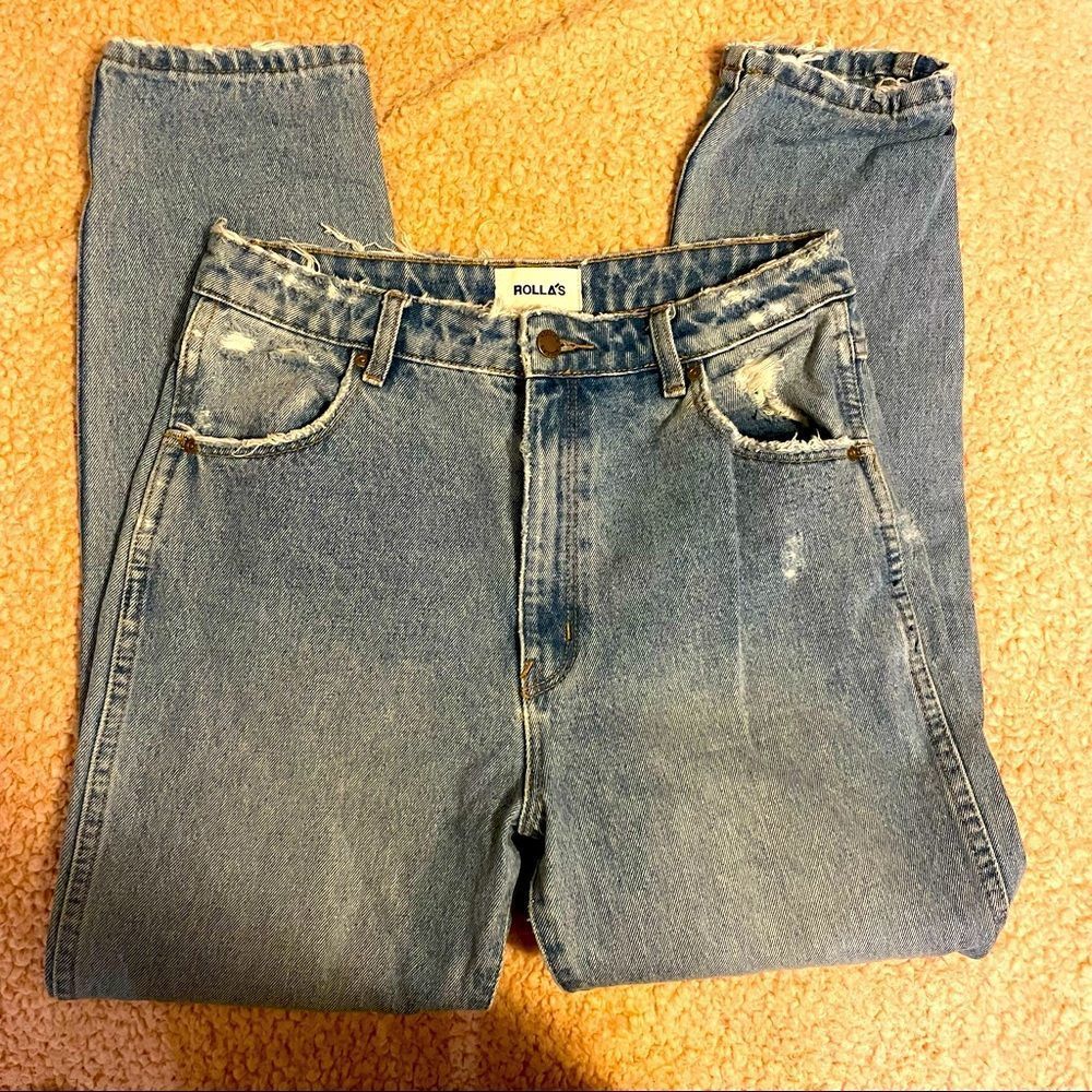 ROLLA's Dusters high rise relaxed jeans medium blue size 29 EUC